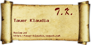 Tauer Klaudia névjegykártya